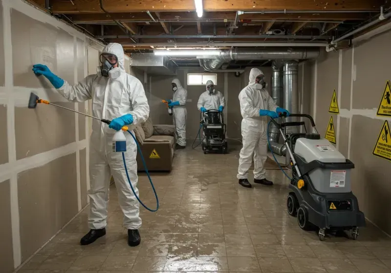 Basement Moisture Removal and Structural Drying process in Jamesburg, NJ